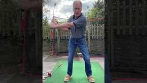 70 year old golfer discussing golf training aids